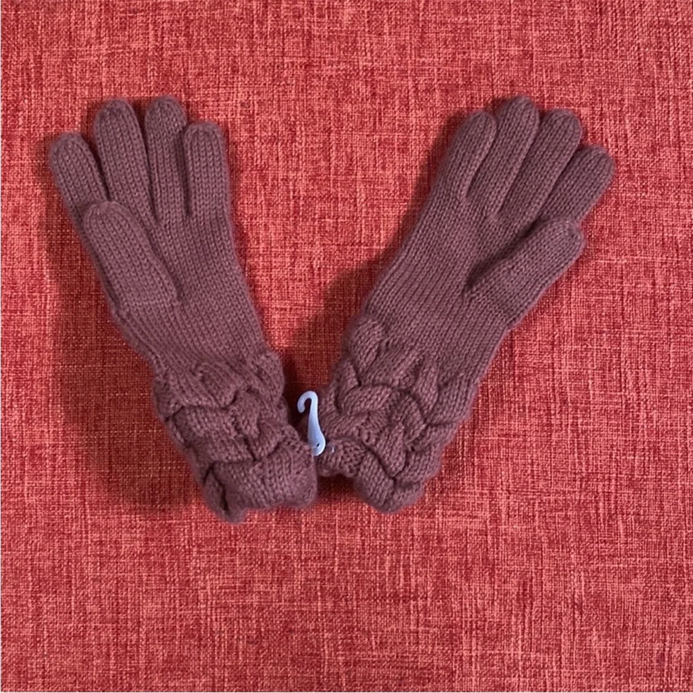 VTG 70’s Rust Burnt Orange Knit Knitted Winter Gloves